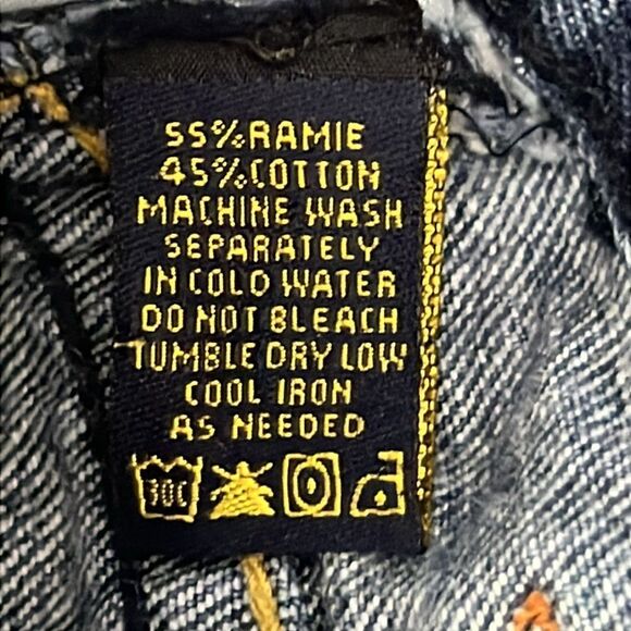 🔥🔥Vintage Karl Kani Baggy Fit Raw Denim Embroidered Jeans Shorts Jorts Men Sz - Picture 10 of 13